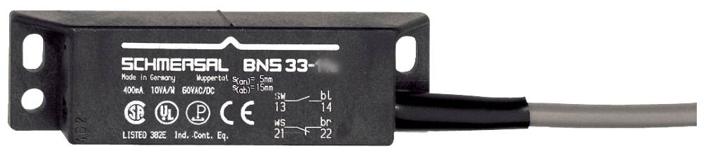 Schmersal BNS33-11Z-2063 BNS 33 Magnetic Safety Sensors, 12 VAC, 0.5 A, 1NO-1NC Contact