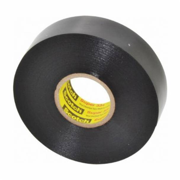 Scotch® Super 33+™ 33+-1X36YD-1 1-Sided Premium-Grade Electrical Tape, 36 yd L x 1 in W, 7 mil THK, Rubber Resin Adhesive, PVC Backing, Black
