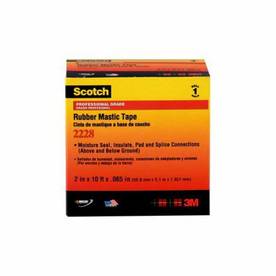 Scotch® 2228-1x10FT Premium Grade Self-Fusing Electrical Tape, 10 ft L x 1 in W, 65 mil THK, Rubber, Mastic Adhesive, Rubber Backing, Black