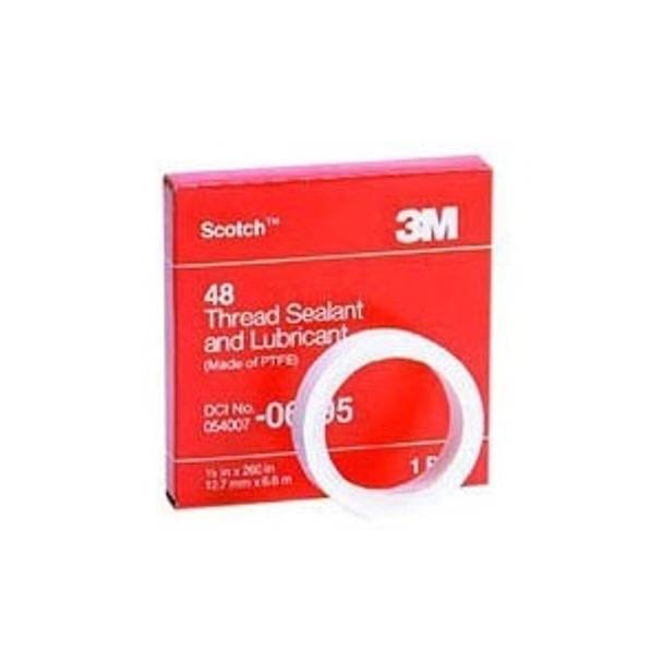 0.50" x 6.6 M x 3 Mil, 3M (Scotch) 48-1/2X260 Thread Sealant Tape, White