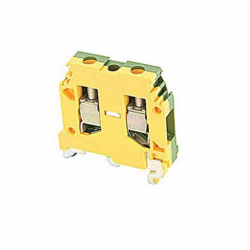 ABB 016511417 SNA 3-Position Ground Terminal Block, 800 VAC, 55 A, 8 AWG Wire, DIN Rail Mount