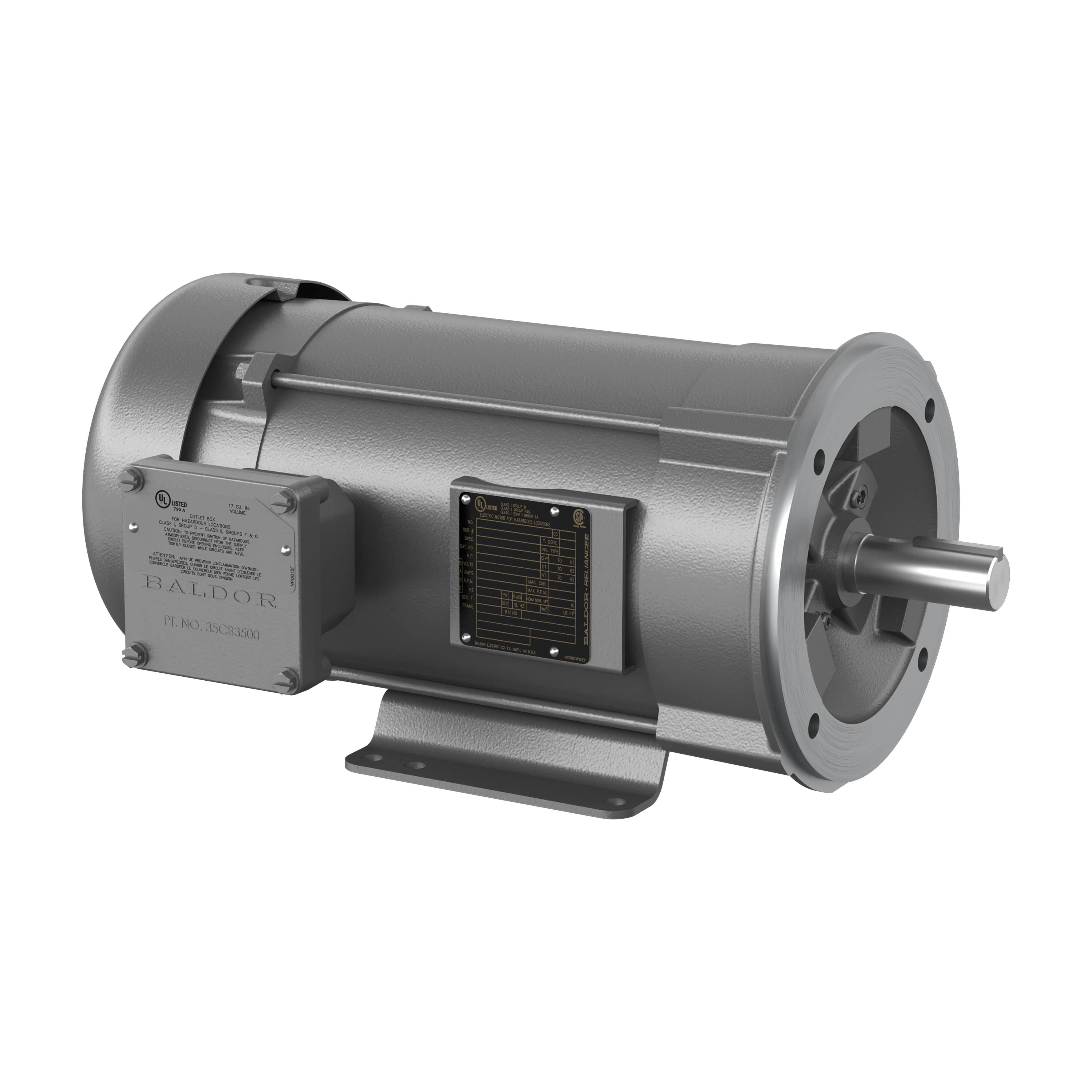 ABB CXM18522T Explosion Proof AC Motor, XPFC Enclosure, 3, 5 hp, 230, 460 V, 50, 60 Hz, 3 ph Phase, 184Tc Frame, 3450 rpm Speed, C-Face/F1 Mounting