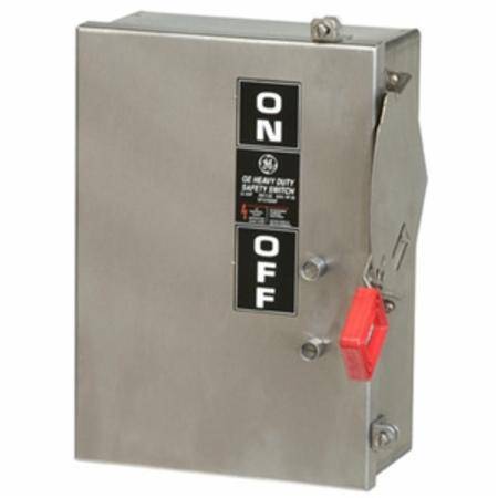 600 VAC, 600 VDC, 30 A, ABB GE Industrial THN3361SS Spec-Setter™ Safety Switch, 3-Pole, 3-Wire, NEMA 4/4X, Class H/K/J/R, Non-Fusible