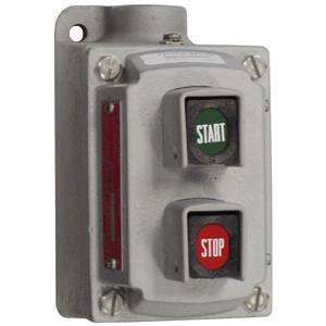 Crouse-Hinds FlexStation™ EDS2190 2-Circuit 1-Gang Factory Sealed Fully Assembled Heavy Duty Universal Pushbutton Switch Control Station With Pushbutton, 600 VAC, 2NO-2NC Contact, 2 Operators, NEMA 3/7B/7C/7D/9E/9F/9G NEMA Rating