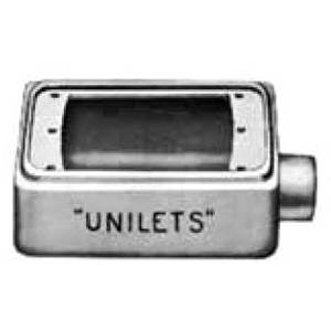1" Hub, 1-Gang, Emerson Electric Co. FS-1-100 Unilets® Cast Device Box, Shallow