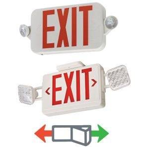2 W, 120/277 VAC 50/60 Hz, 0.3/0.2 A, Lithonia Lighting ECRG-RD-M6 Contractor Select™ Emergency Combo Unit, White Background, Red and Green Letter