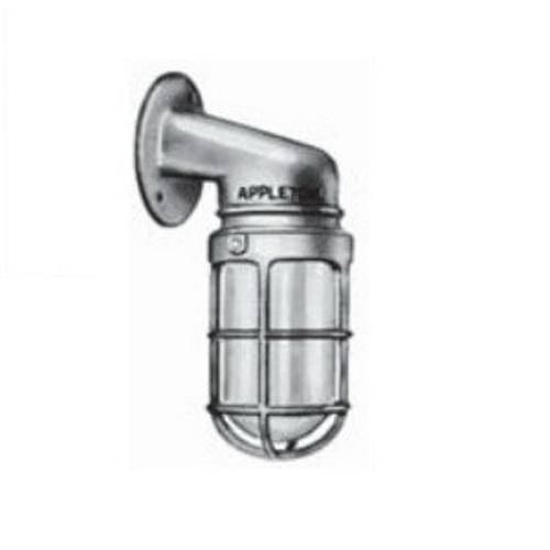 Appleton® UNILETS® V-51™ JBW10G-M Enclosed and Gasketed Incandescent Luminaire With Guard, (1) A21 Incandescent Lamp, 60 to 150 W Fixture, 150 VAC, Triple Coated Housing