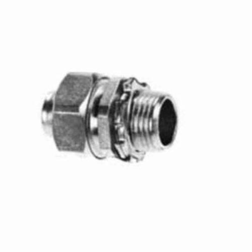 Appleton® ST300L Non-Insulated Straight Liquid Tight Conduit Connector With External Grounding Lug, 3 in Trade, Malleable Iron, Electroplated Zinc