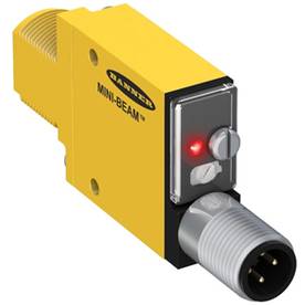 10 to 30 VDC, 18 MM Barrel, Banner Engineering Corp. 26913 MINI-BEAM® Photoelectric Sensor, 50 MM to 2 M Sensing Distance, 4-Pin Euro Integral Quick Disconnect