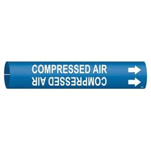 Brady Worldwide Inc. 4034-A BradySnap-On™ Pipe Marker, Legend: COMPRESSED AIR, Blue Background