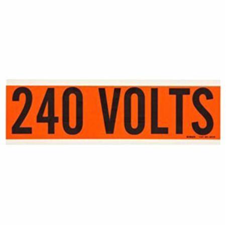 Brady Worldwide Inc. 44110 Voltage Marker, Legend: 240 VOLTS, Orange Background (Discontinued by Manufacturer)