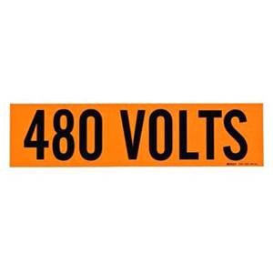 Brady Worldwide Inc. 44115 Voltage Marker, Legend: 480 VOLTS, Orange Background