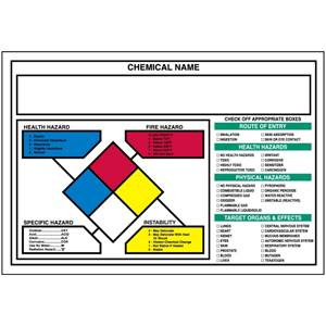 5" x 0.35", Brady Worldwide Inc. 53079 Chemical and Hazardous Material Label, White