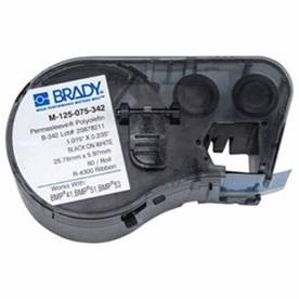 Brady Worldwide Inc. M-125-075-342 Label Maker Cartridge, 22 to 16 AWG, Black on White