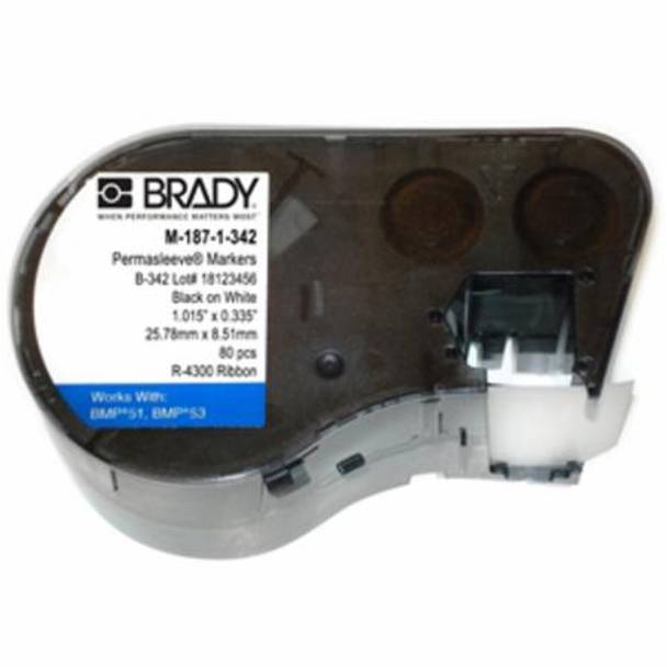 Brady Worldwide Inc. M-187-1-342 PermaSleeve® Wire Marking Sleeve, 20 to 10 AWG, Black on White