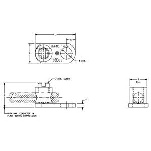 BURNDY® KA4C KA Series Terminal Connector Lug, 14 to 4 AWG Conductor ...