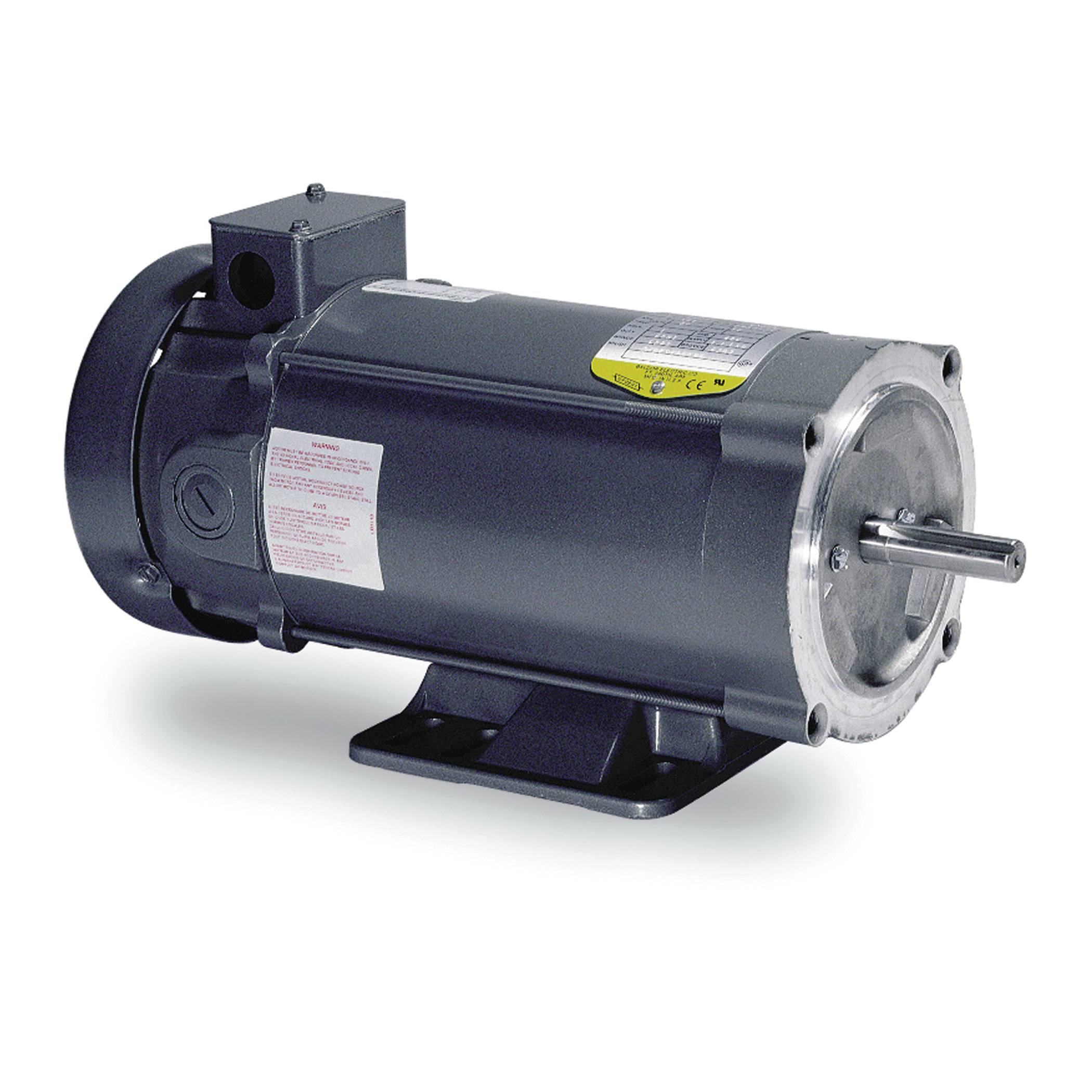 Baldor-Reliance CDP3310 C-Face Continuous Duty Fractional DC Motor With Base, 0.25 hp Power Rating, 90 VDC, 2.5 A, 56C Frame, 1750 rpm Speed