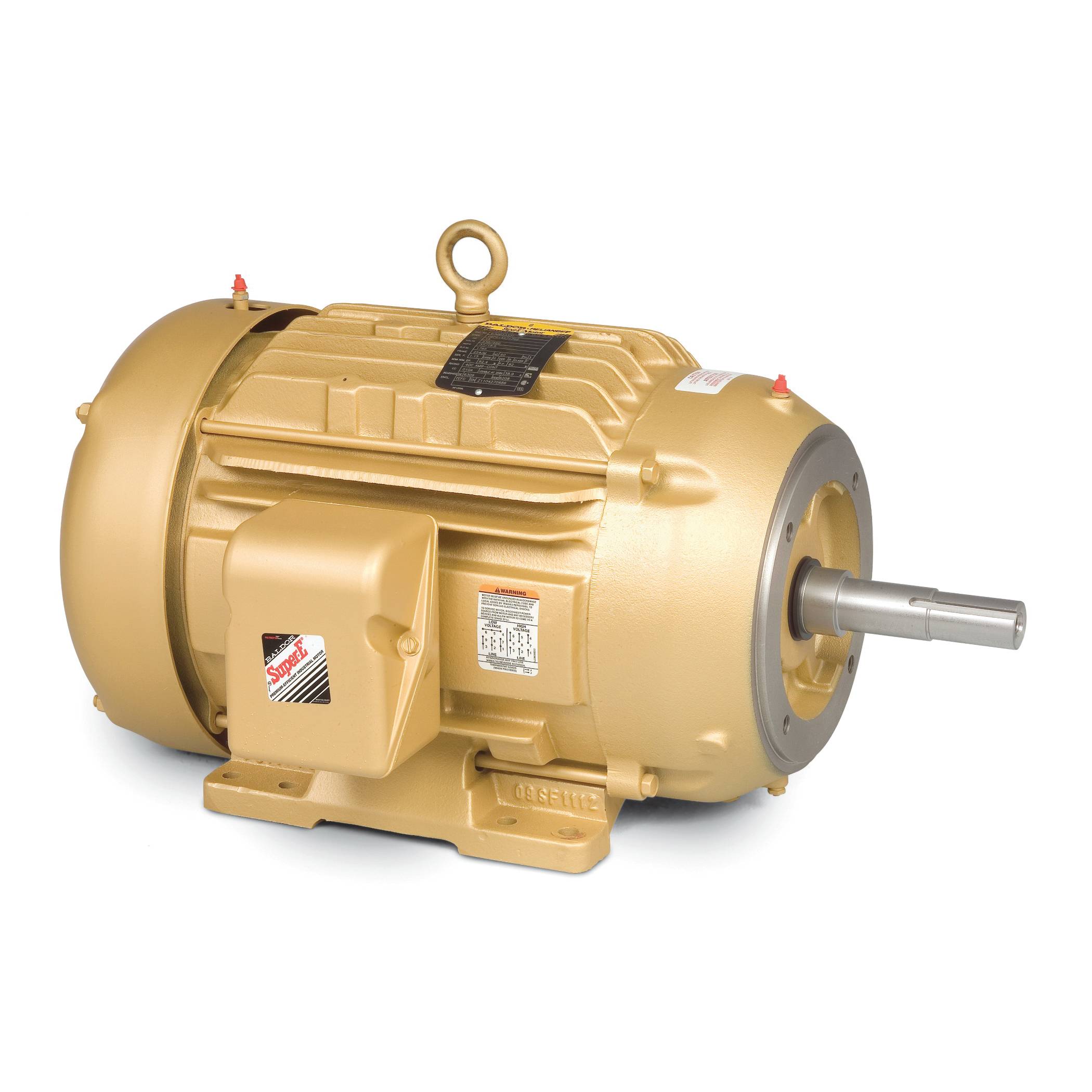Baldor-Reliance EJMM4106T Type 0936M Continuous Duty Close-Coupled Pump Motor, Totally Enclosed Fan Cooled Enclosure, 20 hp, 208/230/460 VAC, 60 Hz, 3 Phase, 256JM Frame, 3520 rpm Speed, C-Face Foot Rigid Base Mount