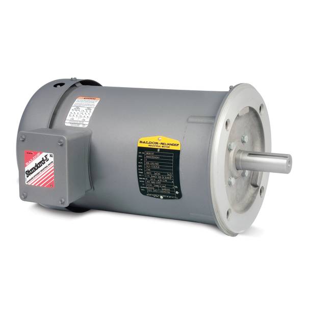 Baldor-Reliance VM3542-5 Continuous Duty Type 3420M AC Motor, Totally Enclosed Fan Cooled Enclosure, 0.75 hp, 575 VAC, 60 Hz, 3 ph Phase, 56C Frame, 1725 rpm Speed, C-Face Footless Mount