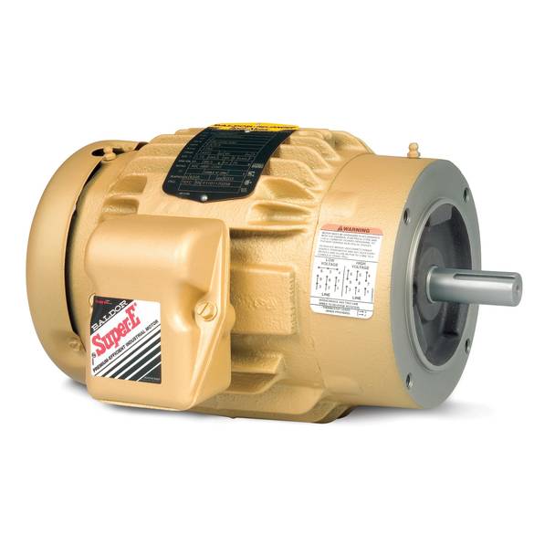 Baldor-Reliance VEM3661T Type 0632M Continuous Duty AC Motor, Totally Enclosed Fan Cooled Enclosure, 3 hp, 208/230/460 VAC, 60 Hz, 3 Phase, 182TC Frame, 1755 rpm Speed, C-Face Footless Mount