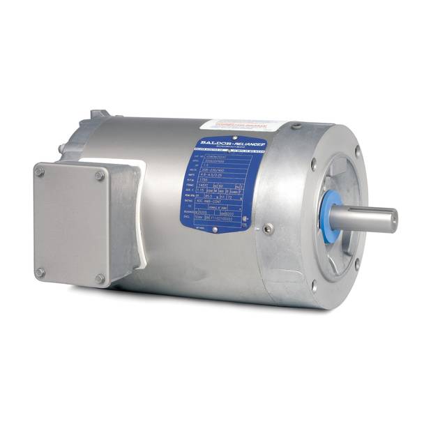 Baldor-Reliance VSWDM3538 Type 3512M Continuous Duty AC Motor, TENV Enclosure, 1/2 hp, 208/230/460 VAC, 60 Hz, 3 Phase, 56C Frame, 1740 rpm Speed, C-Face Footless Mount