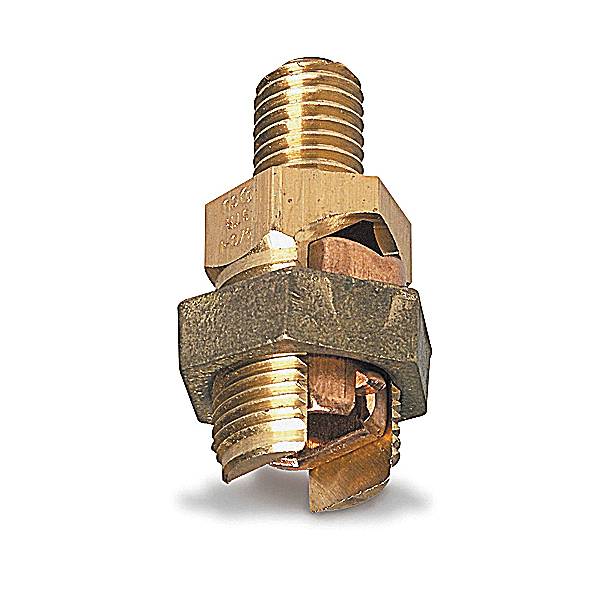 Blackburn® E-Z Ground® SP1SS Type DS Mechanical Grounding Short Stud Service Post Connector, 1 Conductors, 10 to 7 AWG, 10 to 6 AWG Conductor, 1/4-20 x 1/2 in Stud, Bronze Alloy/Copper