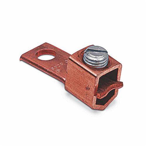 Blackburn® STC1102 Type STC Mechanical Connector, 2 to 1/0 AWG Stranded Copper Conductor, 17/64 in Stud, 1 Bolt Holes, Copper