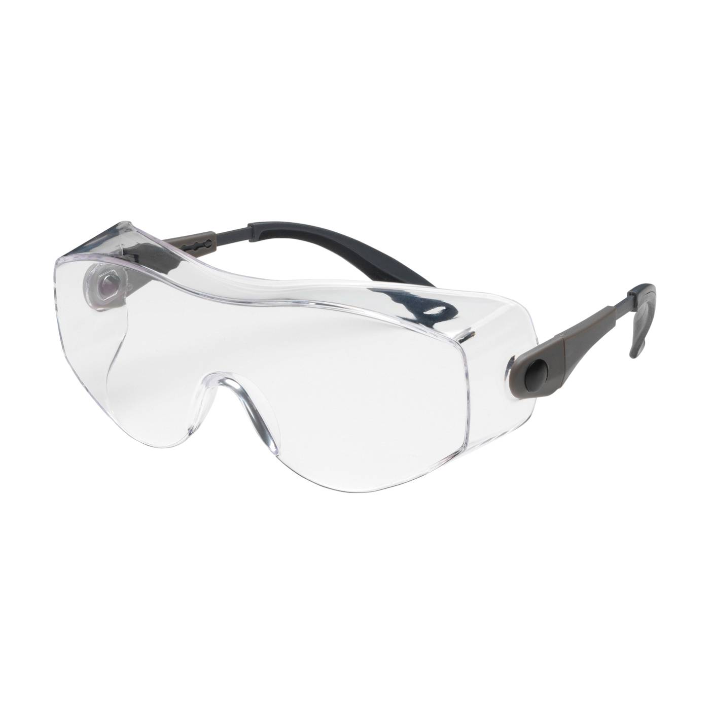 Bouton® 250-98-0020 OverSite™ 250-98 Single Lens Safety Glasses, Anti-Fog, Clear Lens, Rimless Frame, Black/Gray, Polycarbonate Frame, Polycarbonate Lens, ANSI Z87.1+, CSA Z94.3 (Discontinued by Manufacturer)