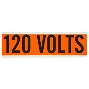 Brady Worldwide, Inc. 44104 Conduit and Voltage Label, Legend: 120 VOLTS, Orange Background (Discontinued by Manufacturer)