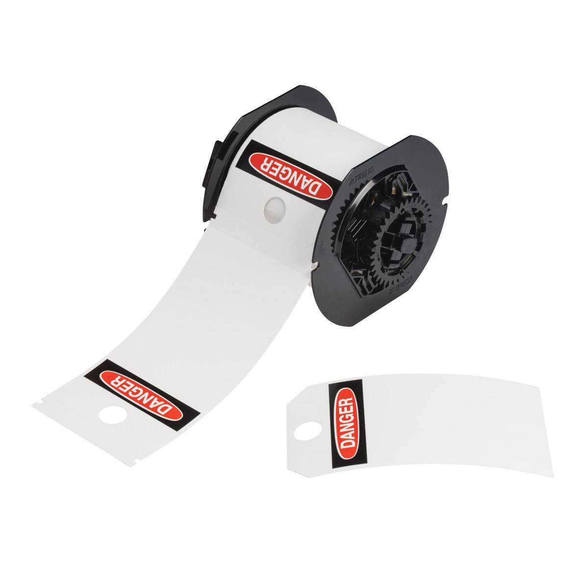 Brady® B30-255-851-OSHADA B30 Tags, 5.75 in H x 3.25 in W, Polyester, Black, Red on White, Rectangle Shape