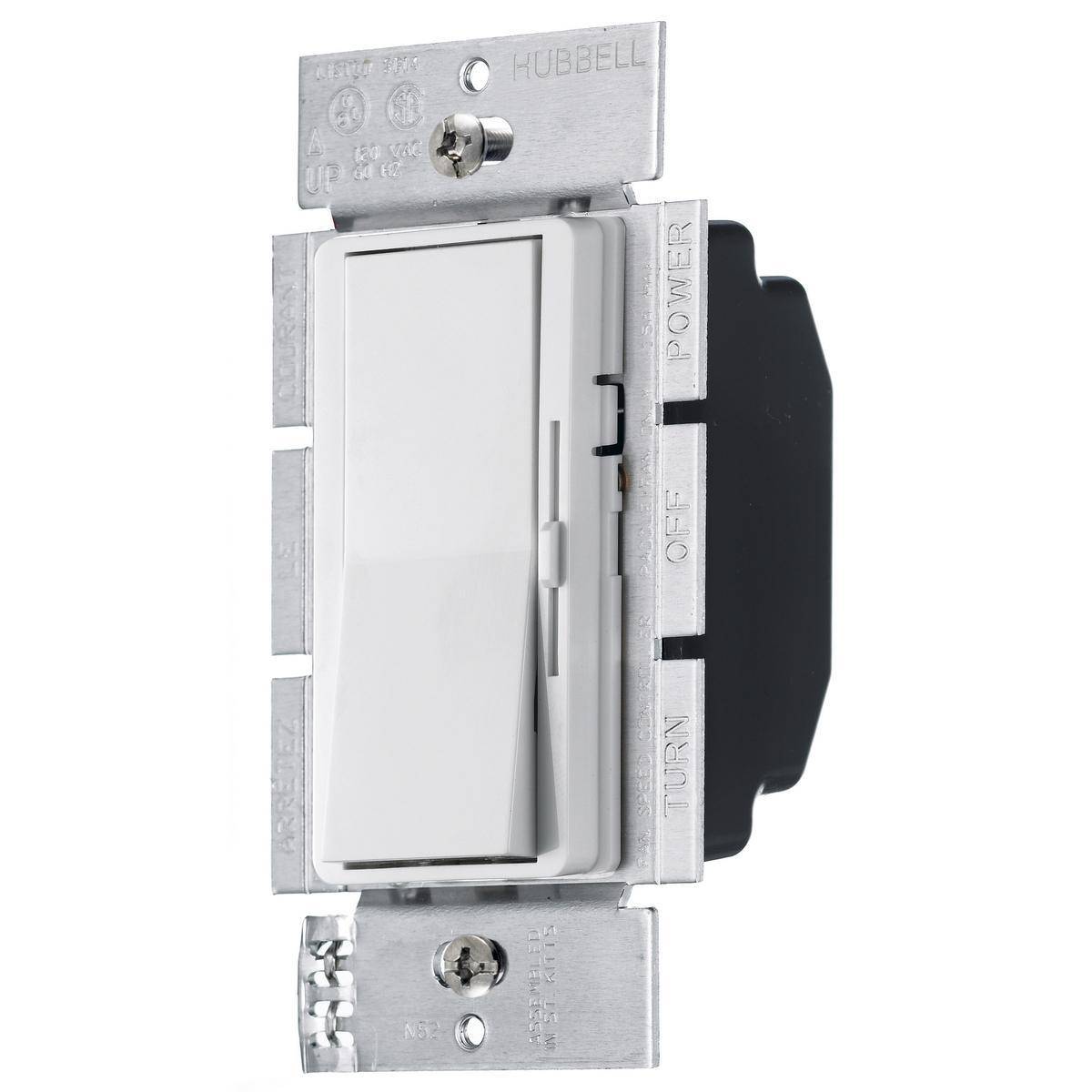 Wiring Device-Kellems RDV10PW Illuminated Standard Dimmer Switch, 120 VAC, 8 A, 1 Poles, White