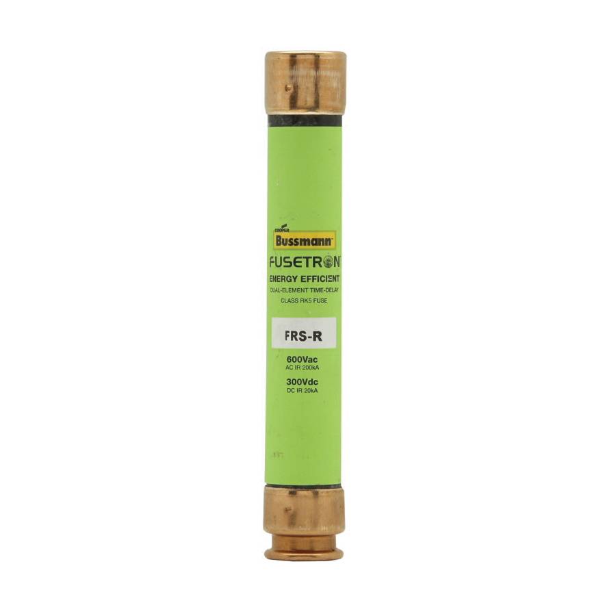 Bussmann Fusetron™ FRS-R-7-1/2 Current Limiting Renewable Time Delay Fuse, 7.5 A, 600 VAC/300 VDC, 200 kA Interrupt, RK5 Class, Cylindrical Body