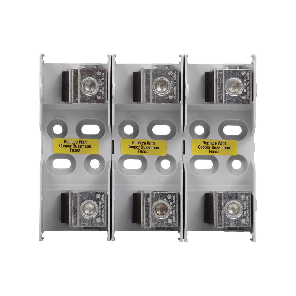 Edison JM60200-3CR JM600 Fuse Block, 600 VAC, 110 to 200 A, J Class, 6 AWG to 250 kcmil, 2 to 6 AWG Wire, 3 Poles
