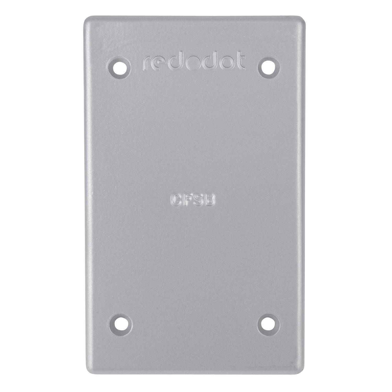 Red Dot® Dry-Tite® CCB-FS Blank Weatherproof Receptacle Cover With Gasket, 4-9/16 in L x 2-13/16 in W, Aluminum