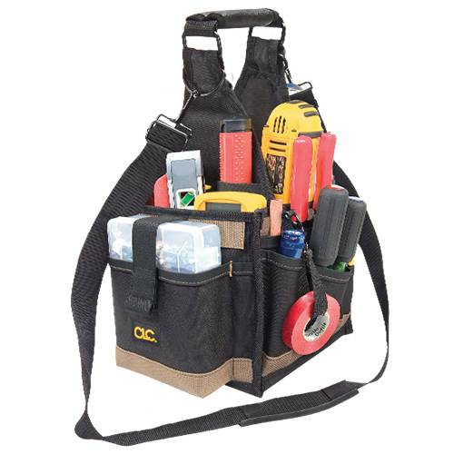 CLC® 1526 Tool Carrier Bag, 600D Polyester Fabric, Black/Tan