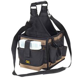 CLC® 1526 Tool Carrier Bag, 600D Polyester Fabric, Black/Tan
