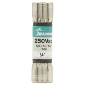 Bussmann BAF-1 Fast Acting Midget Fuse, 1 A, 250 VAC, 35 A Interrupt, Class: Supplemental, Cylindrical Body
