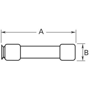 Bussmann Fusetron™ FRS-R-2-1/2 Current Limiting Time Delay Fuse, 2.5 A, 600 VAC/300 VDC, 20/200 kA Interrupt, RK5 Class, Cartridge Body