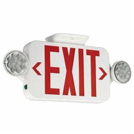 4.12/3.2 W 120/277 VAC, Hubbell Incorporated CCR Combination Emergency Light/Exit Sign Unit, Right Arrow, Left Arrow