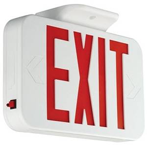 1.78/1.88 W 120/277 VAC, Hubbell Incorporated CER Exit Sign, Right Arrow, Left Arrow