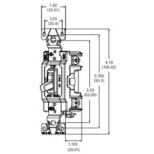 EATON Arrow Hart® 1242-7W-BOX 4-Way Grounding Toggle Switch, 120 VAC, 15 A, 1/2 to 2 hp Power Rating