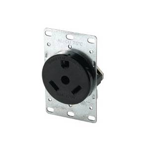 EATON Arrow Hart™ Eaton Wiring Devices 1263-BOX Single Straight Blade Receptacle, 125 VAC, 30 A, 2 Poles, 3 Wires, Brown