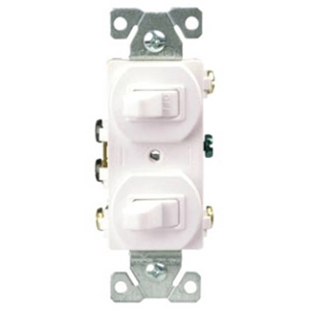 EATON Arrow Hart® 275W-BOX 3-Way Duplex AC Toggle Combination Switch, 120 VAC, 15 A, 1 Poles