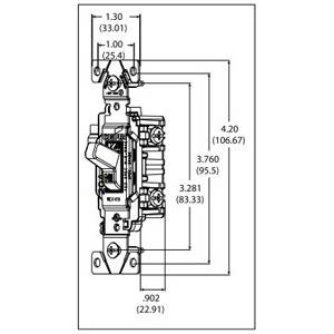 EATON Arrow Hart CS120W Heavy Duty Specification Grade AC Toggle Switch, 120/277 V, 20 A, 1/2 hp Power Rating