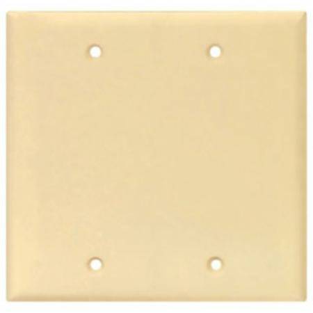 EATON Arrow Hart® PJ23V Mid Size Specification Grade Blank Wall Plate, 2 Gangs, 4.87 in H x 4.94 in W, Polycarbonate, Ivory