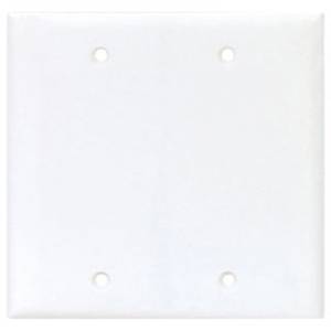 EATON Arrow Hart® PJ23W Mid Size Specification Grade Blank Wall Plate, 2 Gangs, 4.87 in H x 4.94 in W, Polycarbonate, White