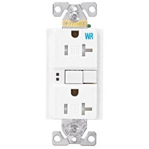 Eaton Wiring Devices TWRSGF20W TWRSGF Tamper/Weather-Resistant Duplex GFCI Receptacle, 125 VAC, 20 A, 2 Poles, 3 Wires, White