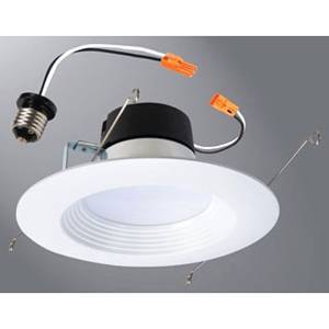 7.19" OD x 3.38" H, 5 or 6" Round Aperture, Eaton LT560WH6930 HALO® Recessed Retrofit Module Baffle