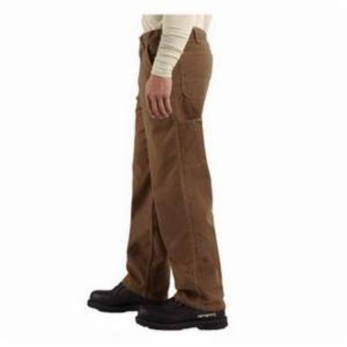 Carhartt® 100791-246-34x32 Loose Original Fit Flame Resistant Pant, Men's, 32 in Waist, 34 in L Inseam, Mid Brown, 88% Cotton/12% Nylon