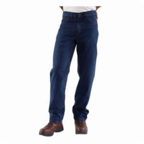 Carhartt® FRB100-DNM-40X32 Relaxed Fit Straight Leg Flame Resistant Jeans, Men's, 40 in Waist, 32 in L Inseam, Denim, Cotton Denim
